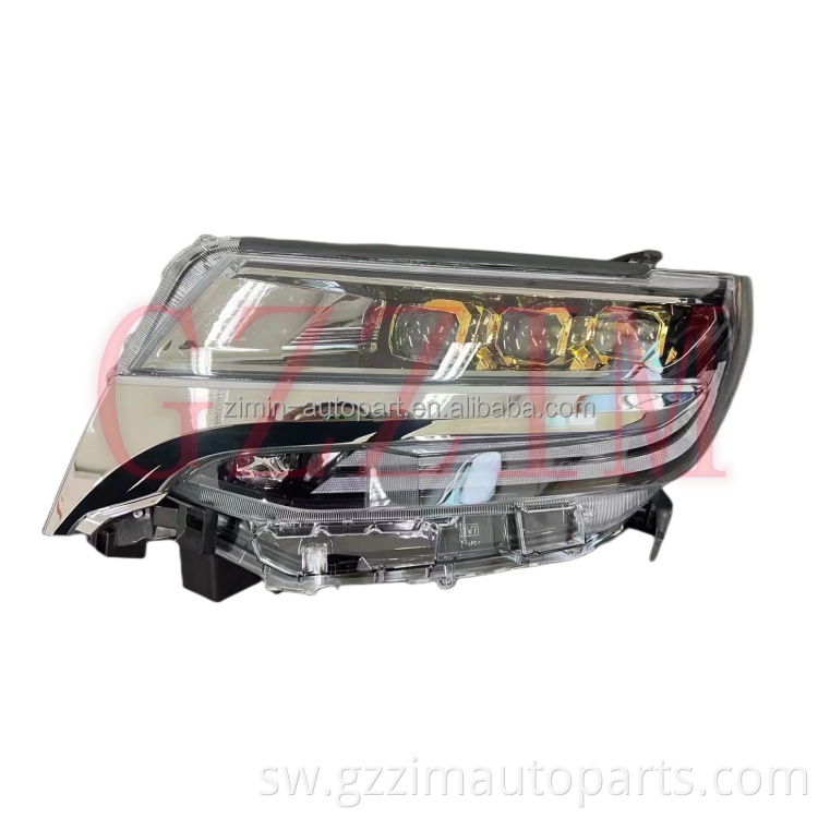 Car Light Accessories LED Head Lamp Three Eyes Golden Front Head Light Used For Alphard